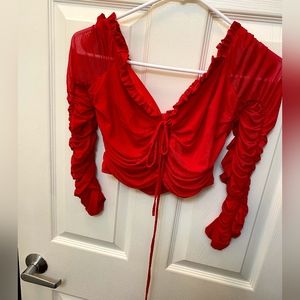 Red Fashion Nova Skirt Set